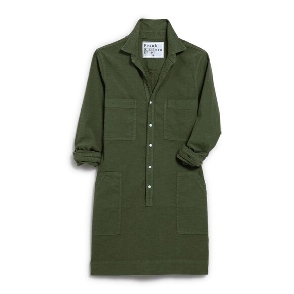 Frank & Eileen Ireland Dress Italian Linen Hunter Green Medium MSRP $458 - Picture 4 of 5
